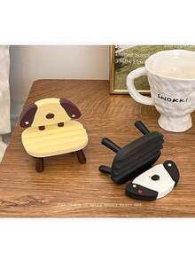 1pc Creative Cute Style Small Chair Phone Holder Tablet Stand Cartoon Cute Dorm Desk Decor Binge-Watching Accessory Portable Desktop Style - A - View 8