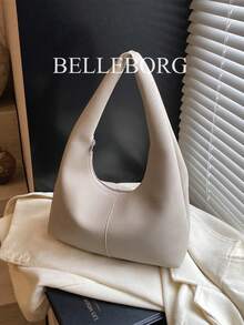 Casual Minimalist Large Capacity Lightweight Versatile Women Underarm Shoulder Bag - Beige - View 1