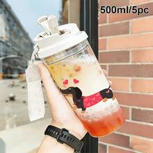 1件/5件 500ml可愛臘腸狗印花咖啡杯,500ml塑膠水壺附吸管與攜帶繩,防漏雙層杯,臘腸狗設計,姐妹生日禮物,拍照道具,冰咖啡、果汁、燕麥奶,送給男友/女友的禮物,生日禮物,節日禮物 - 多色1 - 查看 13