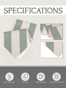 1pc,Crafted Table Runner,Simple Striped Style Triangular Table Runner,Microwave Dust Cover,Protective Cover,Rectangular Tablecloth,Washable,Suitable For Home Dinner,Coffee Table,Kitchen And Dining Room Decor,Dining Table Decoration Party And Scene Decoration,Home Decor,Outdoor Patio Table Runner Decoration,Entrance Decoration,Fireplace Cover - Green - View 9