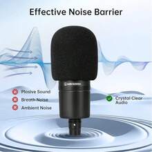 防噴音泡沫防風罩－麥克風防風罩，相容於 Audio Technica AT2035 電容式麥克風，可阻隔爆破音 - 均碼 - 查看 3