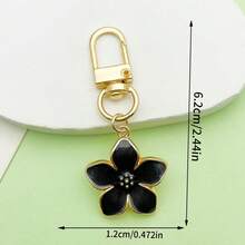 1pc Multicolor Cherry Blossom Keychain, Enamel Floral Pendant, Handbag Charm, Back To School Gift - Multicolor - View 3