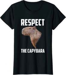 Respect The Capybara - Funny Capybara Humor T-Shirt Gift - 黑色 - 查看 1
