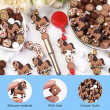 30pcs Cute 3D Animal Horse Silicone Beads Set Wholesale, Jewelry Making Beads, Fashion Design, Jewelry Making Beads, Perfect For DIY Bracelets, Lanyards, Bead Pen Accessories, Holiday Party Decorations And Other Handmade Crafts - Ideal Gift - Multicolor - View 6