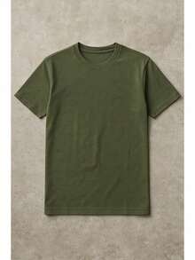 Original HPC POLO T-Shirt With Round Neck And Short Sleeves – Themed Graphic Design "HPC: Retro Typography Houston" – 100% Cotton - 軍綠色 - 查看 5
