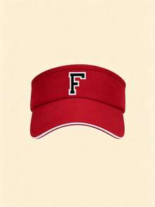 1 pieza Gorra de béisbol con letra A-Z y abertura para coleta, sombrero de sol deportivo de moda para niñas, protección UV para exteriores - Rojo - Ver 7