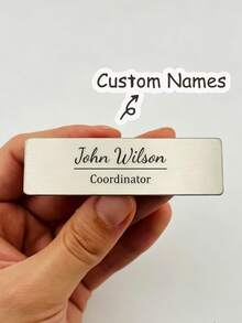 Customized Name Badge Pin, Employee ID Tag With Pin, Personalized Name Plate, Personalized Elegant Name Plate, Minimalist Design, Novel Slogan Theme Business ID - Square Badge, Suitable For Managers And Professionals, Father's Day Gift, Mother's Day Gift, Teacher's Day Gift, Corporate Gift, School Supplies, Back To School Season, School Gift, Office Supplies, School Supplies, Classroom Supplies, Teacher Gift, Colleague Gift - Multicolor - View 7