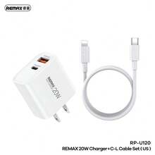 REMAX 20W A+C Charger+C-L Cable Set RP-U120 - White - View 3