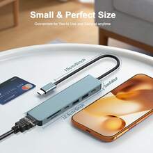 7合1 USB C 擴充塢，4K HD TV 轉接器，支持 100W PD 充電，USB 3.0/2.0 接口，SD/TF 讀卡器 – 筆記本電腦、手機、平板電腦便攜式擴充塢 - 查看 9