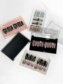1 pieza Caja de almacenamiento transparente y visible para arte de uñas, para exhibición de arte de uñas portátil - Multicolor - Ver 2