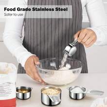Measuring Cups, Stainless Steel Measuring Cups With A Storage Bag For Cooking & Baking, Dishwasher ,Includes 7 Measuring Cups (1/8 Cup, 1/4 Cup, 1/3 Cup, 1/2 Cup, 2/3 Cup, 3/4 Cup, 1 Cup). From Baking And Seasoning To Savory Dishes - 7pcs - Big Ears - View 4