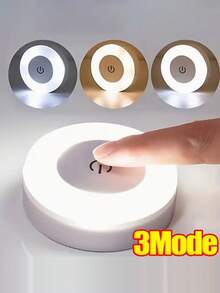 1pc Touch Sensor Night Light, Dimmable LED Bedside Lamp, Touch Mini Stair Light, Cabinet Light, Wireless Mini Cabinet Light, Portable LED Night Light, 3 Color Adjustable, Type-C Charging, Suitable For Hallway, Bedroom, Bathroom, Living Room - White - View 12