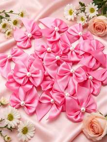50PCS/20PCS Half-Round Patch Beads Handmade Ribbon Bows, DIY Jewelry Hair Accessories, Clothing Doll Decoration DIY Apparel Headwear Decoration Accessories - Half-circle Pearl Bow - View 36