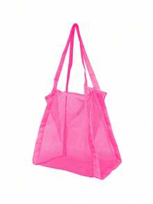 YIYIQCSJ 1 pieza Bolsa de almacenamiento de malla de gran capacidad para niños, mochila de nylon transpirable con cordón, adecuada para juguetes de playa, uso en piscina y actividades al aire libre - Multicolor - Ver 12
