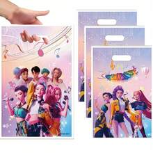 10Pcs Random Print K-POP Party Favor Bags, Unique Demon Hunting Group Themed Decor Ornaments, Hit Idol Style Party Props, Long Service Life Decor Widely Used In Fan Parties, Birthday Feasts & Entertainment Events - Multicolor - View 1