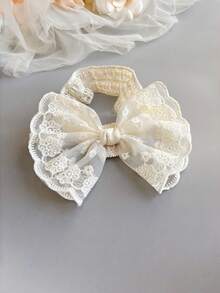 Baby Infant Lace Elastic Headband, Princess Hair Accessories For Summer - Beige - View 3