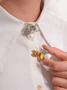 1/2 buah Manset Kristal Buatan, Penutup Kancing Kristal Asimetris Warna-warni Baru, Penutup Kancing Kemeja Aksesoris Fashion, Kancing Tanpa Jahitan - A - View 5