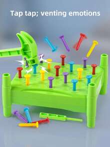 Toddler Hammer Peg Toy, Color Sorting Pound Peg Educational Game, Early Learning Kids Interactive Gift - 彩色 - 查看 7