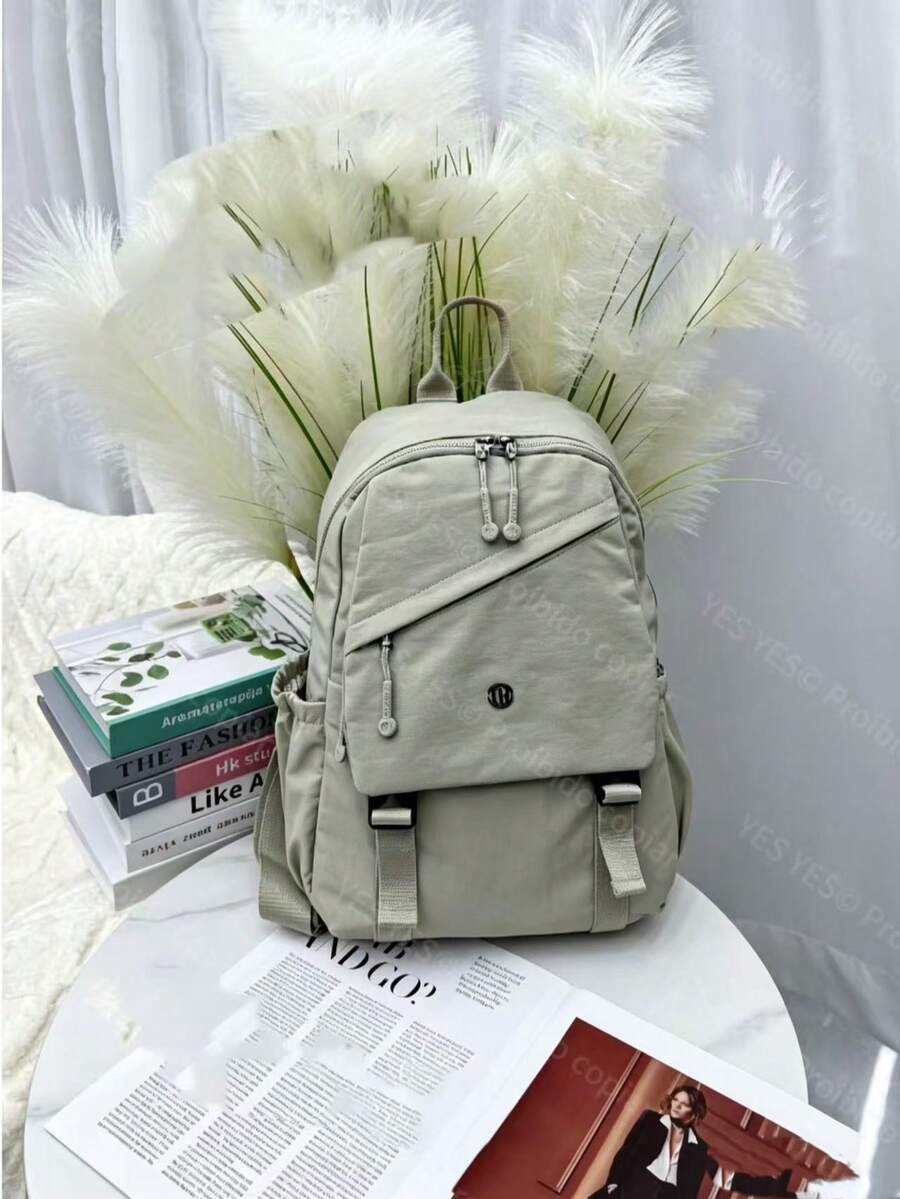 Women's Oxford Backpack - Large Capacity - 39 Cm High - With Multiple Compartments For School, Travel And Work - Glacier Grey - View 1
