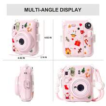 Instant Mini 12 Clear Case For Fujifilm Instax Mini 12 Instant Film Camera, UV Color Printing Camera Protective Case With Adjustable Strap And Cute Bracelet (No Camera) - View 3