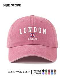 1件多色可選 LONDON 印花女款時尚夏季棒球帽，輕量可調節彎帽簷，百搭透氣多功能，復古水洗棒球帽，適合日常穿搭、街頭風格與日常使用，送給家人朋友的完美禮物 - A - 查看 13