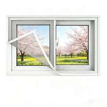 No-Drill Self-Adhesive Design, Easy To Install Like A Sticker, White Minimalist Frame + High-Transparency Mesh, No Light Blockage And No Vision Obstruction, - White Mesh With White Trim - View 8