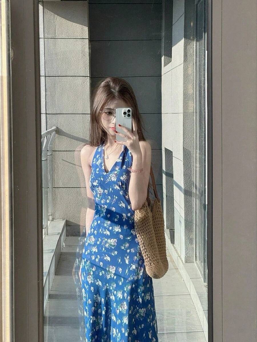 Women Long Dresses - Blue - View 1