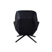 Modern Swivel Single Leisure Chair, Leather Padded High Back Sofa Chair, Black Metal Legs, Suitable For Reception/Reading/Movie Watching - Black - View 3