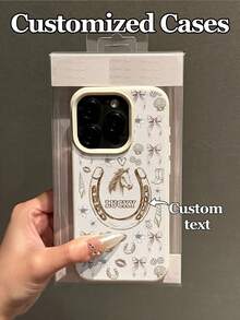 1件個性化客製文字手機殼，手繪馬匹設計，適用於 iPhone 17 Pro Max/17 Air/16E/16 Pro Max/15/14 Plus/13/12/11, S24/20 Ultra/A52S/A31A21S/A13/A05S, Note 13 Pro Plus/Note 10/Note 12C/Note 13C，TPU材質，時尚個性防震，極簡質感設計，適合喜愛馬元素或尋求個性化手機配件的使用者 - 白色 - 查看 3