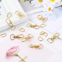 24/40pcs D-Shaped Swivel Clasp Keychain Hooks And D-Rings - Suitable For Handbag Hardware, Sewing Projects And DIY Craft Accessories - Little D Buckle D Ring - View 4