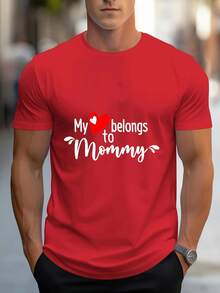 Camiseta Casual de Manga Corta para Hombre - Estampado de Corazón Mi Amor de Mamá, Camiseta Transpirable de Verano,% Poliéster, Corte Regular, Cuello Redondo, Adecuada para Gimnasio - Blanco - Ver 8