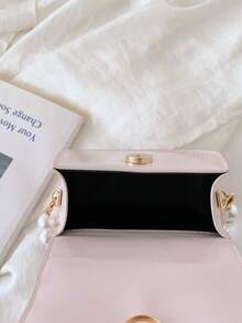 Bowknot Mini Handbag, Pearl Chain Crossbody Bag, Girly Versatile Small Square Bag - Multicolor - View 10