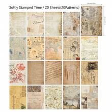 20 Stücke/Packung Vintage Blumen Dekoratives Scrapbooking Papier, DIY Bastelaufkleber & Notizen, Größe 3,93*5,51 Zoll, geeignet für Party, Geburtstag, Hochzeitsdekoration, Feiertagsgeschenkverpackungspapier, Verpackungsmaterial, handgefertigt, kreative DIY Kombinationskarten, schönes Sammelalbum Designpapier, Büro- und Lernmaterialien, Schulmaterialien, Schulanfang Saison. - 1 Set - Übersicht 13