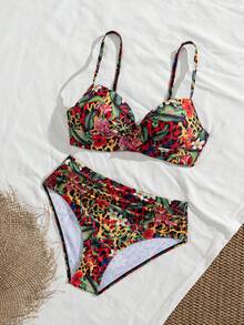 New Arrival European & American Style Women Solid Color Underwire Bikini Set Vacation Beach Summer - Multicolor - View 3