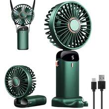 Kipas Genggam Portabel, Kipas Meja Lipat, Kipas Leher, Kipas Multifungsi 3-in-1, Dengan Layar Digital, Dapat Diisi Ulang USB, 1200 mAh, 5 Kecepatan yang Dapat Diatur. Alat Pendingin yang Cocok untuk Dapur, Olahraga, Berkemah, dan Perjalanan. - MultiWarna - View 14
