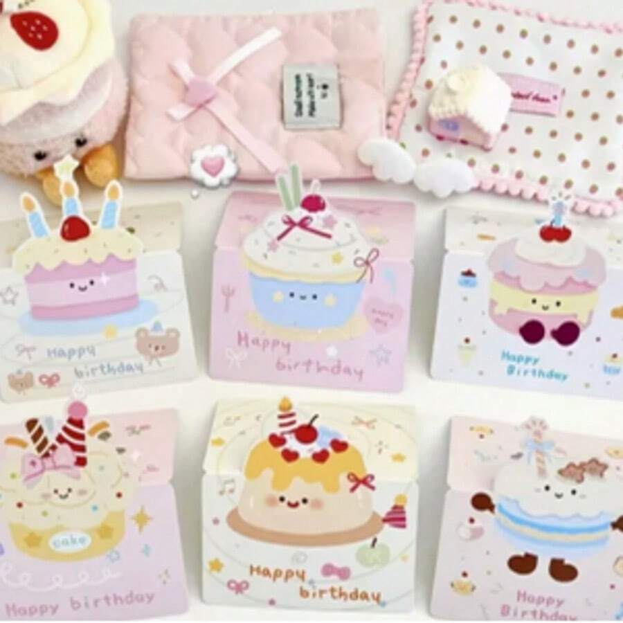 10/20pcs New Cartoon Cute Animal Foldable Greeting Cards And Message Cards Set - View 1