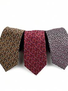 ZLQ&GOU 1 buah Dasi Jacquard Poliester Motif Bunga Modis untuk Pria, Biru & Ungu, Lebar 2,75 Inci, Dasi Bergaya, Cocok untuk Pesta, Pernikahan, Liburan - MultiWarna - View 8