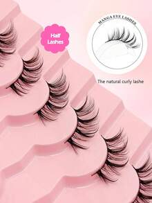 7 Pairs Asiteo Natural Wispy Cat Eye Corner False Eyelashes, Faux Mink Reusable Eyelashes, Suitable For Women And Girls Makeup - Multicolor - View 5