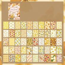 1 Pack 50 Sheets Fresh Floral Theme Scrapbook Material Paper, Vintage DIY Decorative Non-Adhesive Material Paper, Holiday Gift, Handmade Collage Material, Personalized Scrapbook Planning Creative School Stationery Supplies - Seasonal Flower Messages - View 15