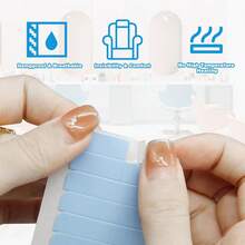 120pcs Hair Extension Tape Strips, Double-Sided, Pre-Cut, Waterproof Sweat Resistant, Invisible Adhesive For Toupees And Wigs - View 3