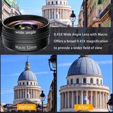 廣角微距鏡頭 52mm/58mm 通用轉接鏡 專業光學玻璃相機近拍鏡，適用於 52mm/58mm 接環相機 - 查看 4