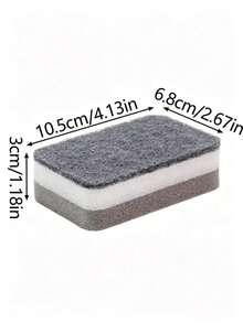 5/10/15/20 piezas Esponja de 3 capas gris & blanca para lavar platos, suministros de limpieza del hogar engrosados, cepillo de cocina para lavar platos, almohadilla de fregar, paño de cocina, cepillo de limpieza antibacteriano lavable, suministros de cocina, herramientas de limpieza de cocina adecuadas para lavar platos, palillos y ollas, duradero, absorbente, paño de limpieza reutilizable - A - Ver 7