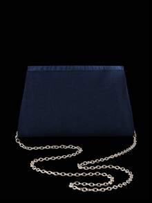 Bolso de mano de noche plisado con strass brillante, bolso de hombro de fiesta lujoso para mujer, combinado con collar colgante de strass brillante, pendientes, pulsera, adecuado para fiestas, reuniones, bailes, banquetes nocturnos - Azul Marino - Ver 9