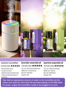 Color Cup Humidifier: Quiet Desktop Spray, 2-In-1 With Aroma & LED Light. USB Mini Portable, Silent Sleep-Friendly. Use In AC Room, Bedroom, Hotel, Office, Dorm, Bath, Pet/Yoga Room. Home Decor & Gift For Women. - Mist - View 18