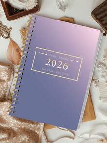 2026年学年周计划/月计划日历，1月至12月，A5简约月计划/每日计划笔记本，带联系人、月度标签、笔记栏和内袋，返校用品，办公桌配件，成人礼物，教师礼物，母亲节礼物 - 彩色 - 查看 11