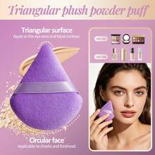 BS-MALL 12 Pcs Mini Purple Makeup Brush Set, With Gold Square Case & 2 Brown Powder Puffs, Travel Portable Professional Cosmetic Brushes For Eye Face Blending Foundation Contour, Soft Synthetic Hair Beauty Tools, Gift For Her - Purple - View 6