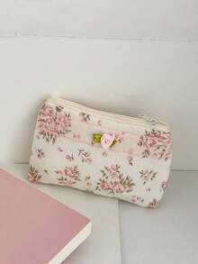 Dompet Koin Kecil Motif Bunga Anime Desain Niche Gaya Jepang & Korea, Aksesori Gantung yang Segar & Lucu, Tas Modis yang Dapat Dipersonalisasi - Putih - View 3