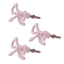 Pink Bow Cabinet Knobs, Cute Dresser Knobs For Bedroom, Vanity And Wardrobe, Includes Decorative Bow Pulls With Screws, Perfect For Bathroom Or Entryway Storage - Single Hole - View 6