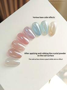 Crystal Transparent Texture Nail Art Powder, Cool Transparent Aurora Gold-Plated Ultra-Bright Layering Magic Mirror Powder (0.5g/Bottle) - Clear - View 5