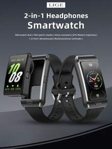 LIGE's New Smartwatch: Combines A Smartwatch And Earbuds, Features Call Functionality, Weather Forecasts, Water Resistance, Activity Tracking, Customizable Watch Faces, An Alarm, And Caller ID-A Stylish, Multi-Functional Smartwatch - View 1
